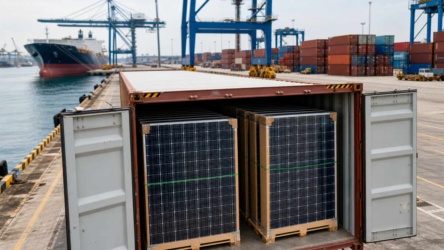 Como importar placa solar da China: guia completo para empresas brasileiras — Como importar placa solar da China: regimes, NCM e etapas do processo