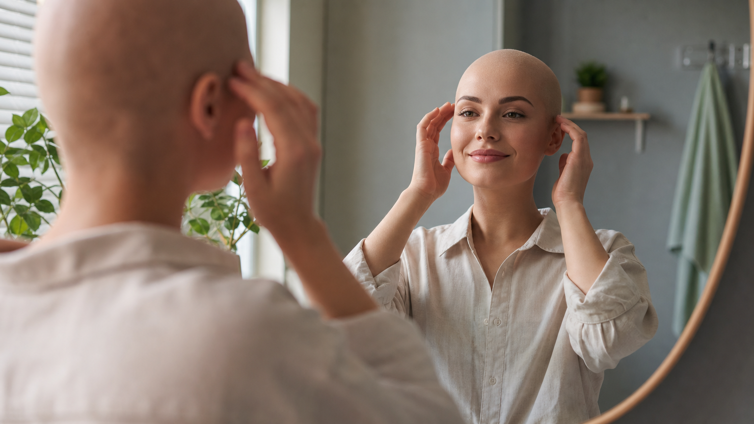 Alopecia tem cura? mulher analisando a aparência